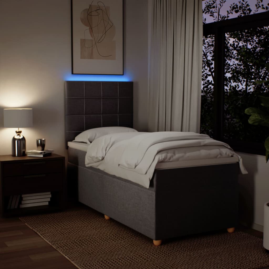 Boxspring met matras stof taupe 80x200 cm – afbeelding 4