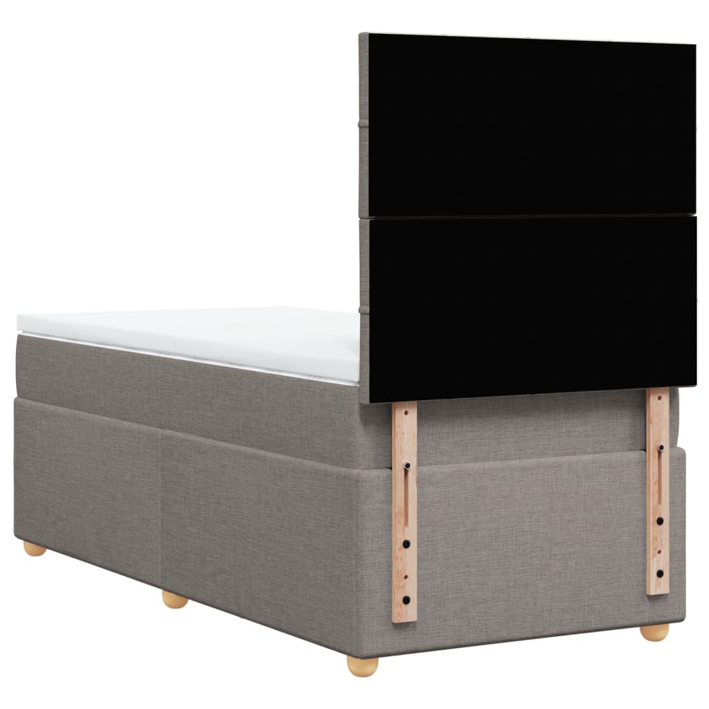 Boxspring met matras stof taupe 80x200 cm – afbeelding 8