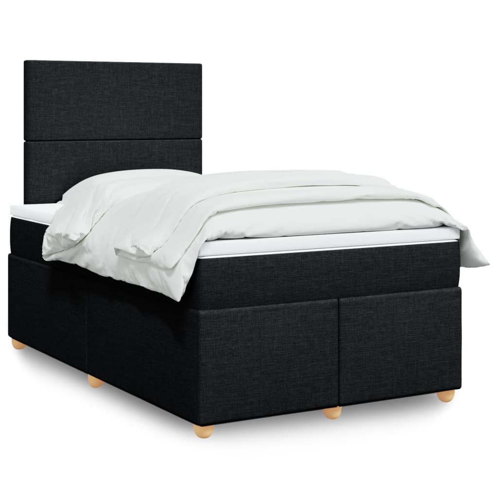 Boxspring met matras stof zwart 120x190 cm – afbeelding 1