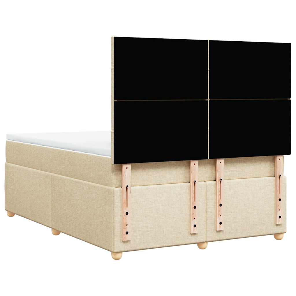 Boxspring met matras stof crèmekleurig 140x190 cm – afbeelding 8