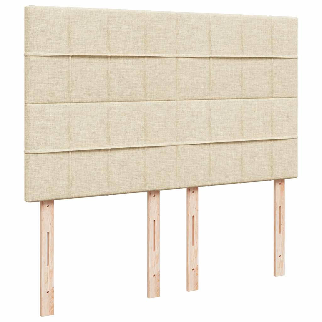 Boxspring met matras stof crèmekleurig 140x190 cm – afbeelding 9