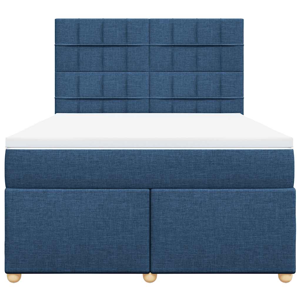 Boxspring met matras stof blauw 140x190 cm – afbeelding 6