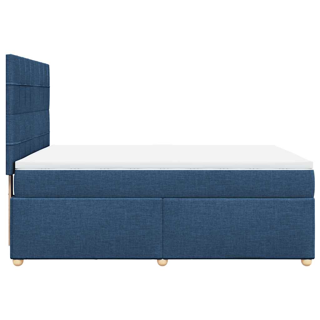 Boxspring met matras stof blauw 140x190 cm – afbeelding 7