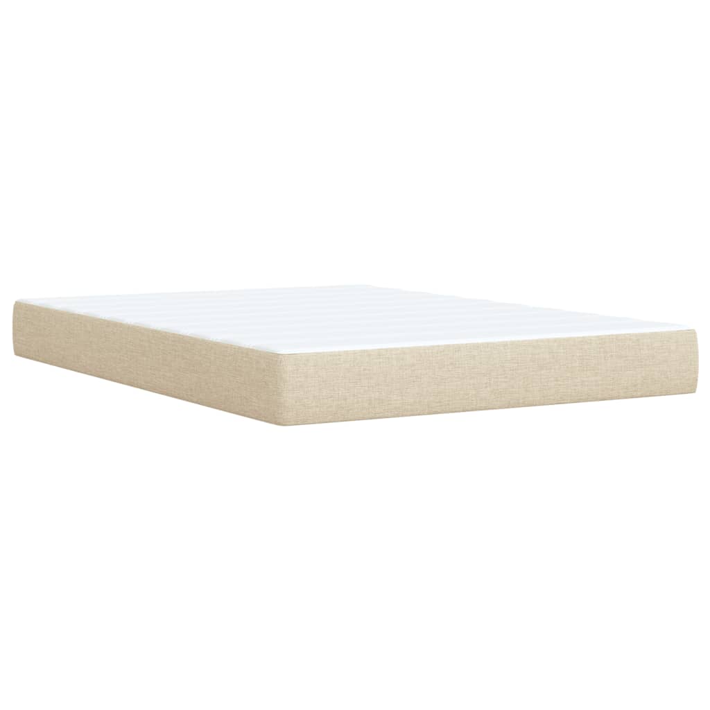 Boxspring met matras stof crèmekleurig 140x190 cm – afbeelding 11