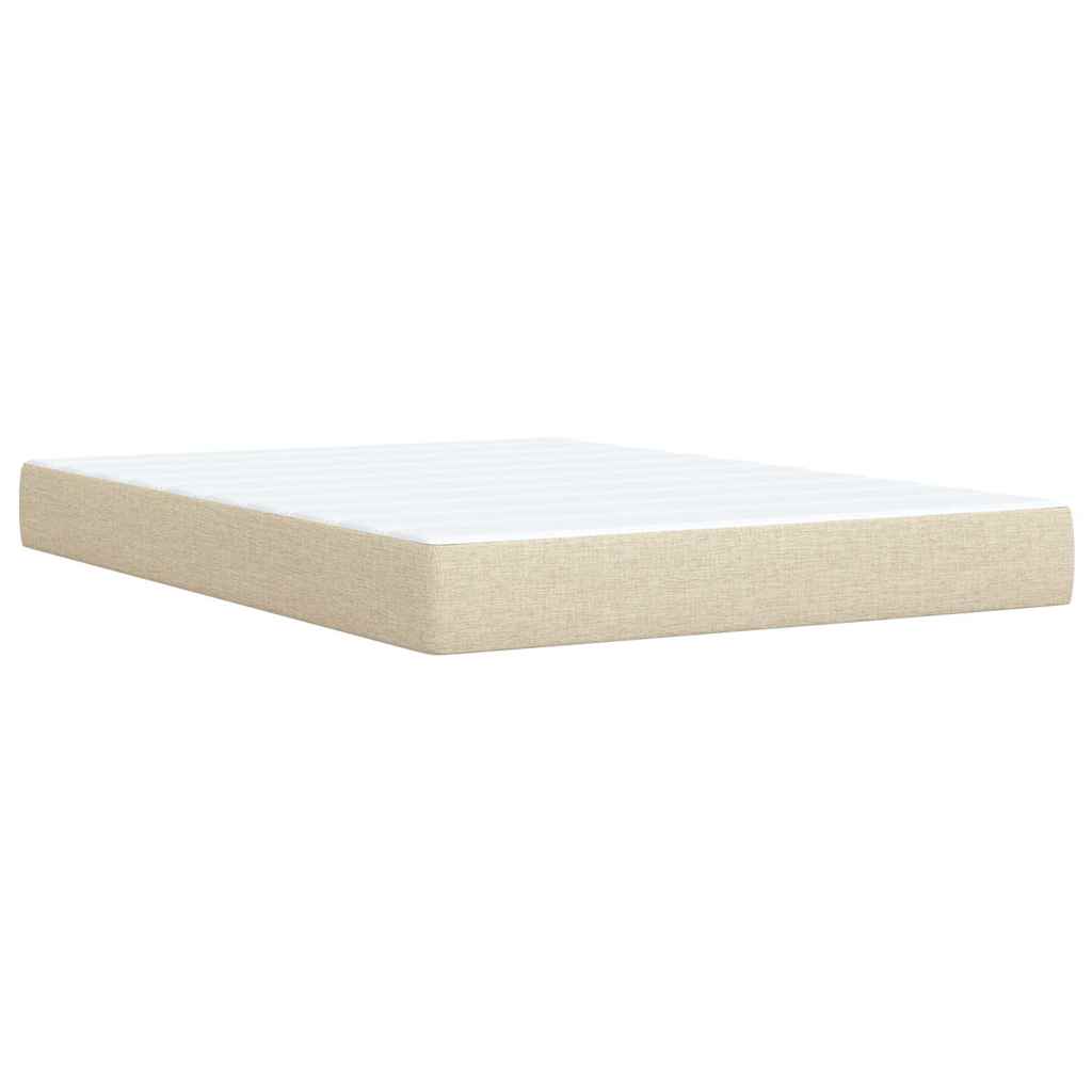 Boxspring met matras stof crèmekleurig 140x190 cm – afbeelding 11