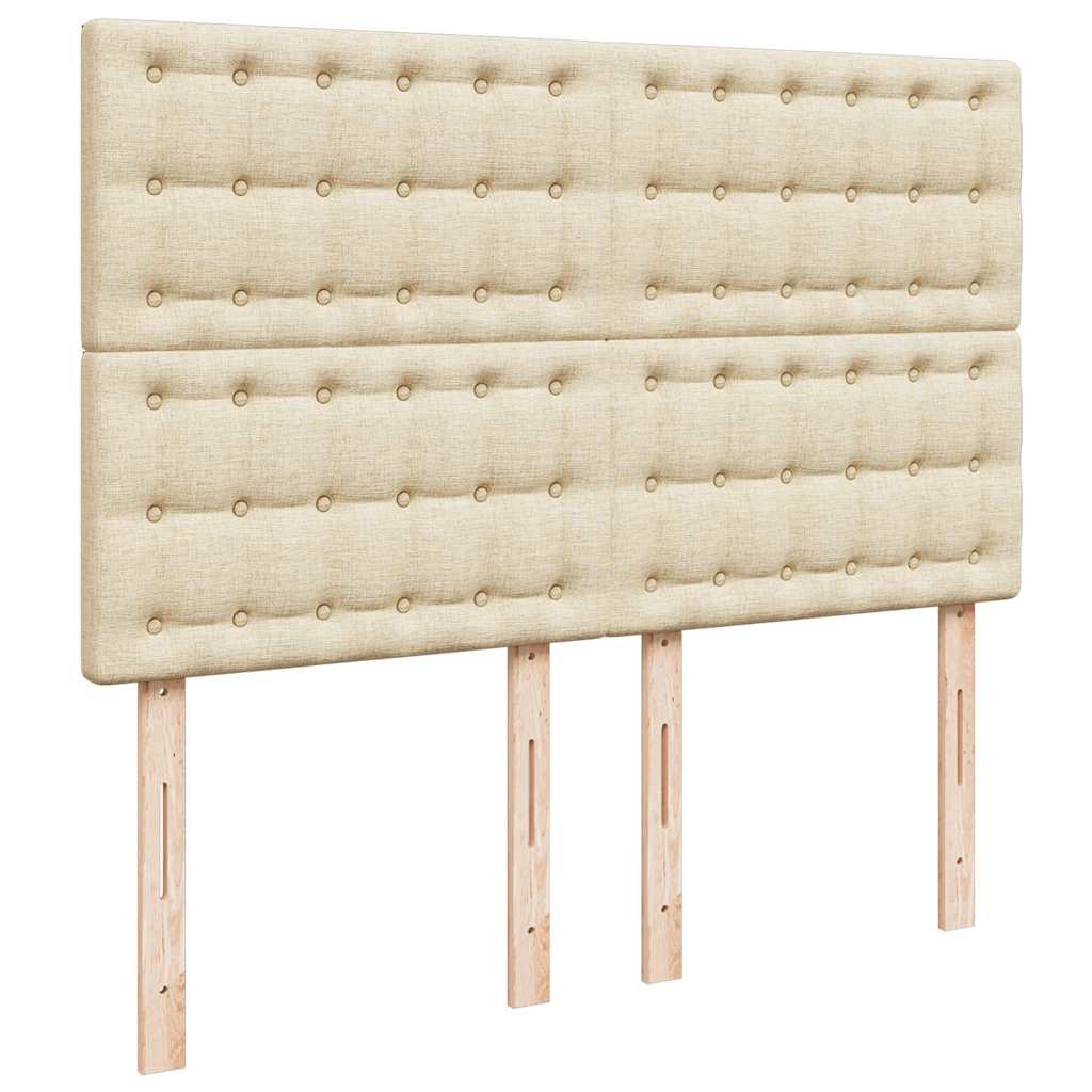 Boxspring met matras stof crèmekleurig 140x190 cm – afbeelding 9