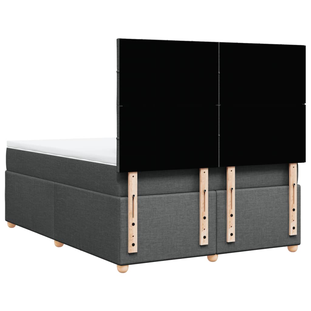 Boxspring met matras stof donkergrijs 140x200 cm – afbeelding 8