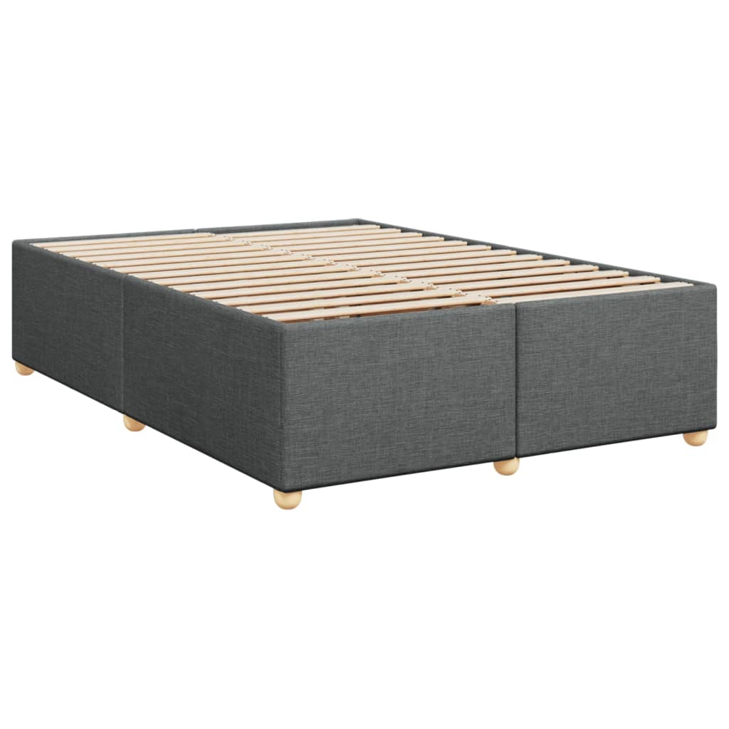 Boxspring met matras stof donkergrijs 140x200 cm – afbeelding 10