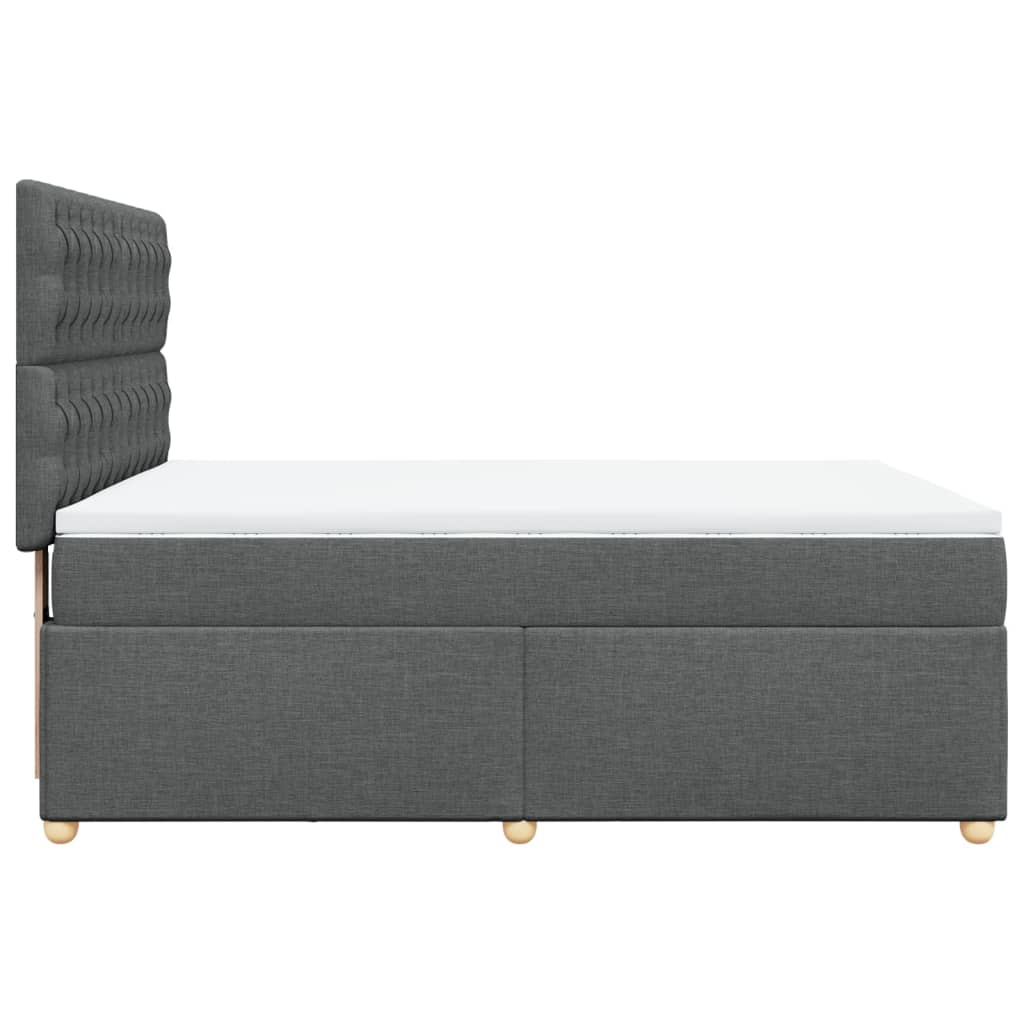 Boxspring met matras stof donkergrijs 140x200 cm – afbeelding 7