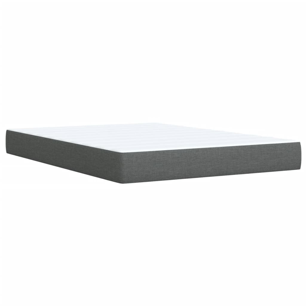 Boxspring met matras stof donkergrijs 140x200 cm – afbeelding 11