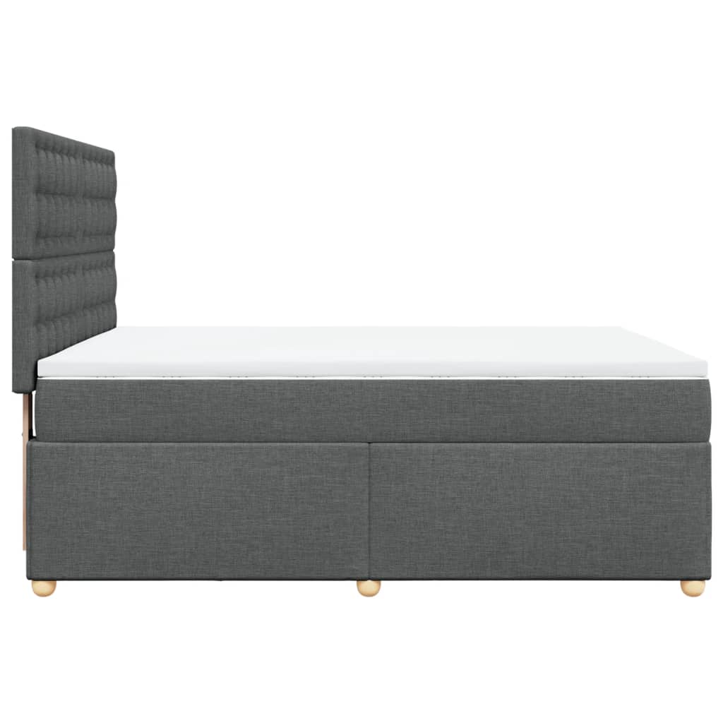 Boxspring met matras stof donkergrijs 140x200 cm – afbeelding 7