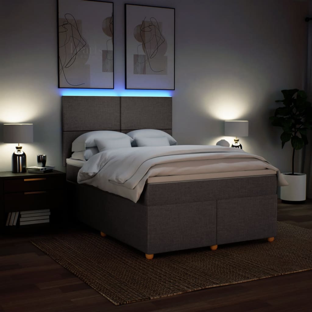 Boxspring met matras stof taupe 160x200 cm – afbeelding 5