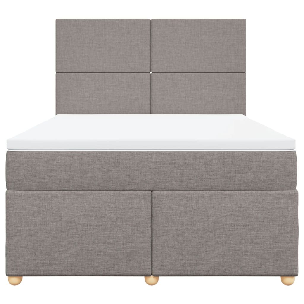 Boxspring met matras stof taupe 160x200 cm – afbeelding 6