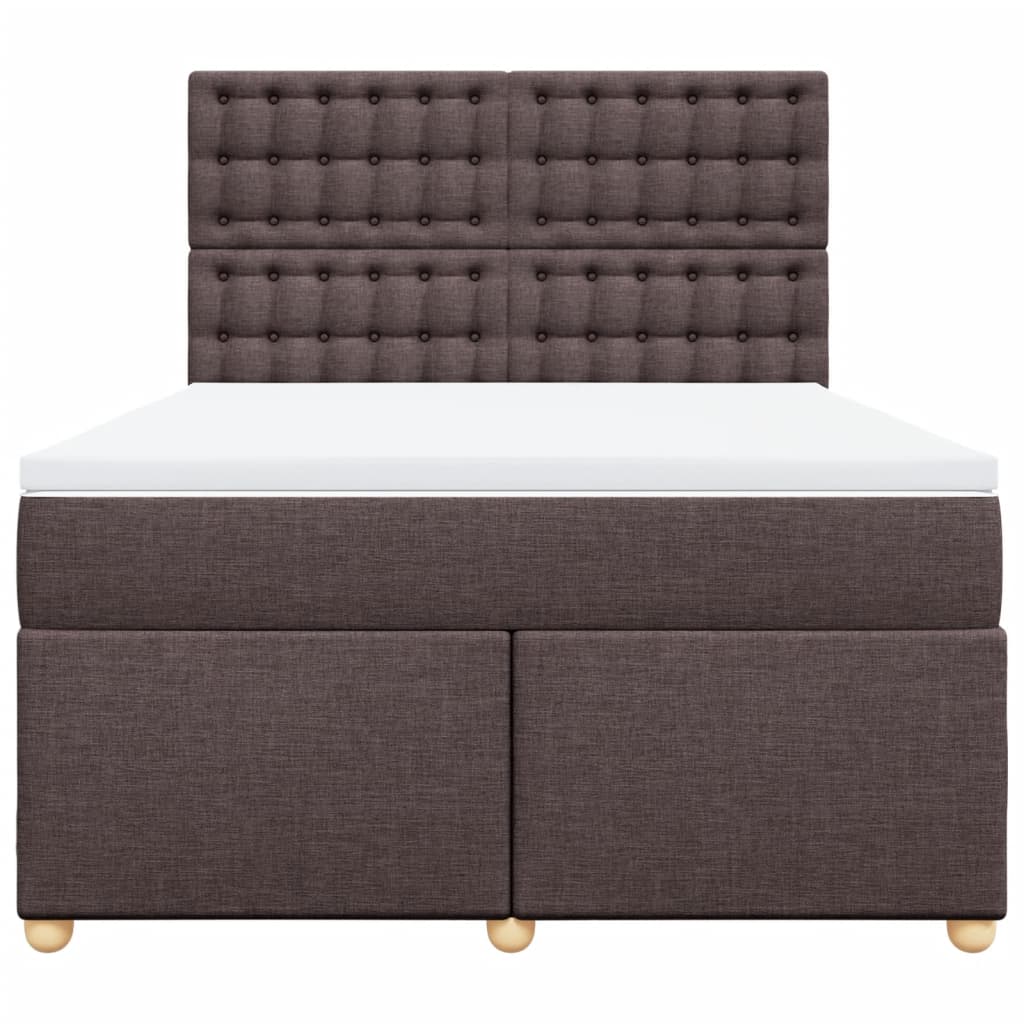 Boxspring met matras stof donkerbruin 160x200 cm – afbeelding 6