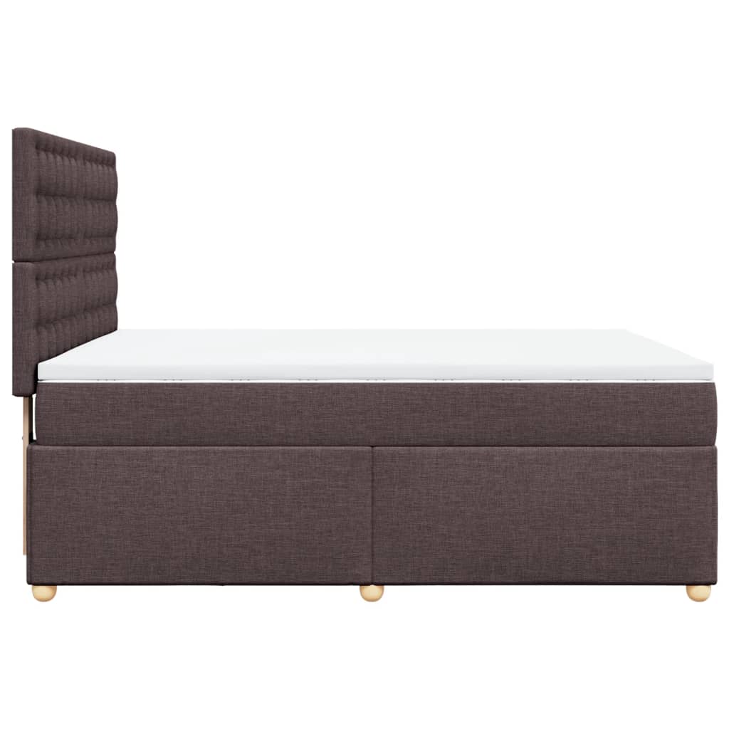 Boxspring met matras stof donkerbruin 160x200 cm – afbeelding 7