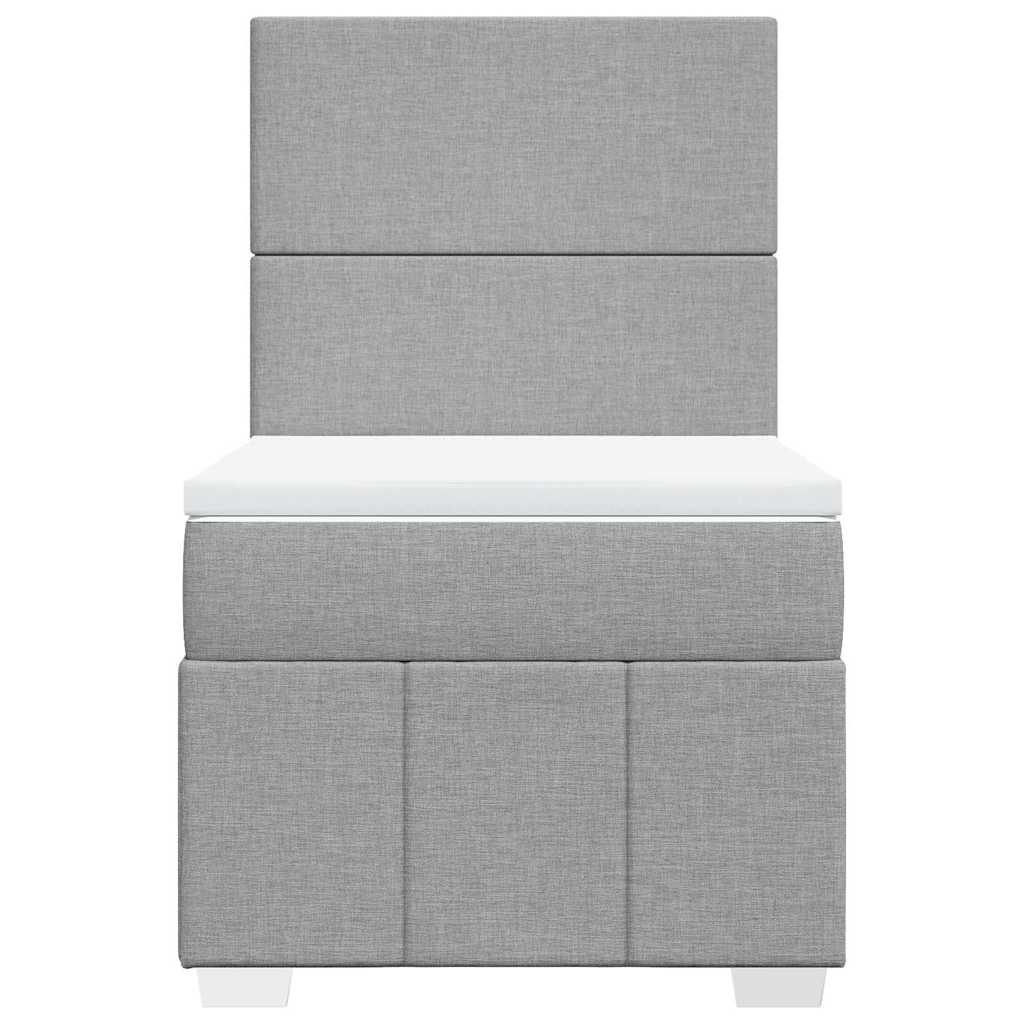 Boxspring met matras stof lichtgrijs 80x200 cm – afbeelding 6