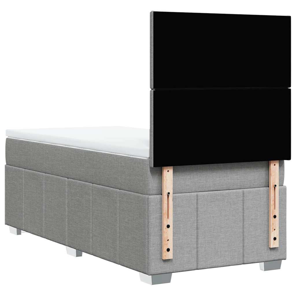 Boxspring met matras stof lichtgrijs 80x200 cm – afbeelding 8