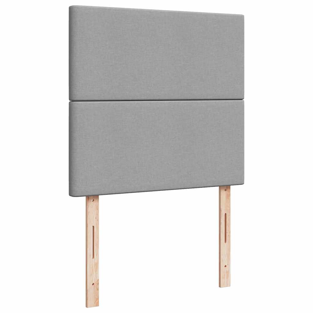 Boxspring met matras stof lichtgrijs 80x200 cm – afbeelding 9