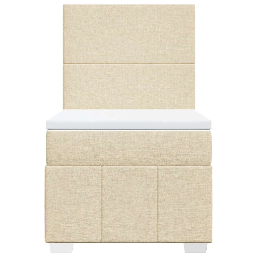 Boxspring met matras stof crèmekleurig 80x200 cm – afbeelding 6