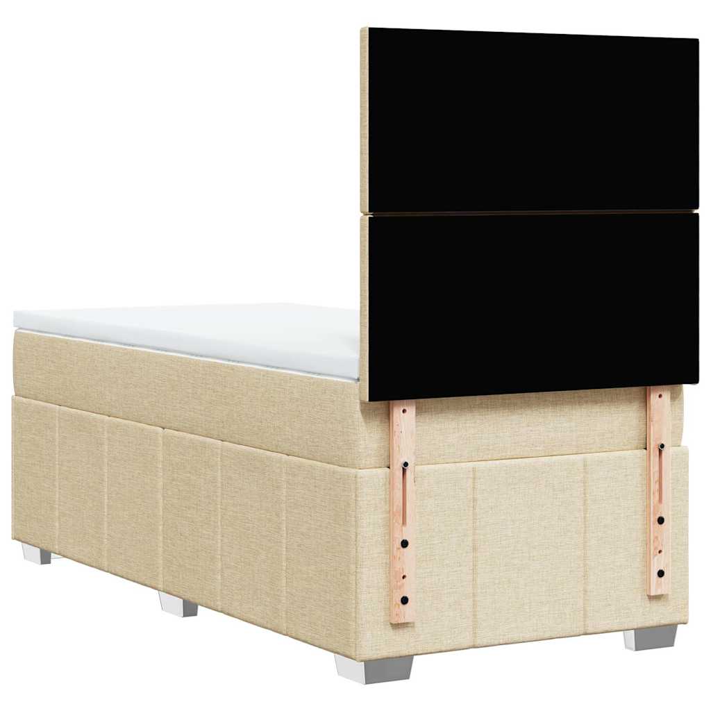 Boxspring met matras stof crèmekleurig 80x200 cm – afbeelding 8
