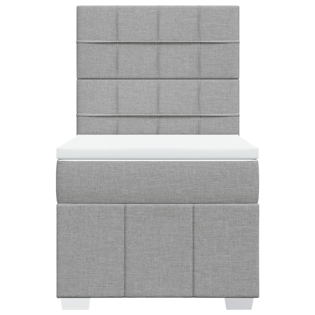 Boxspring met matras stof lichtgrijs 80x200 cm – afbeelding 6
