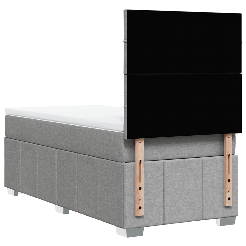 Boxspring met matras stof lichtgrijs 80x200 cm – afbeelding 8