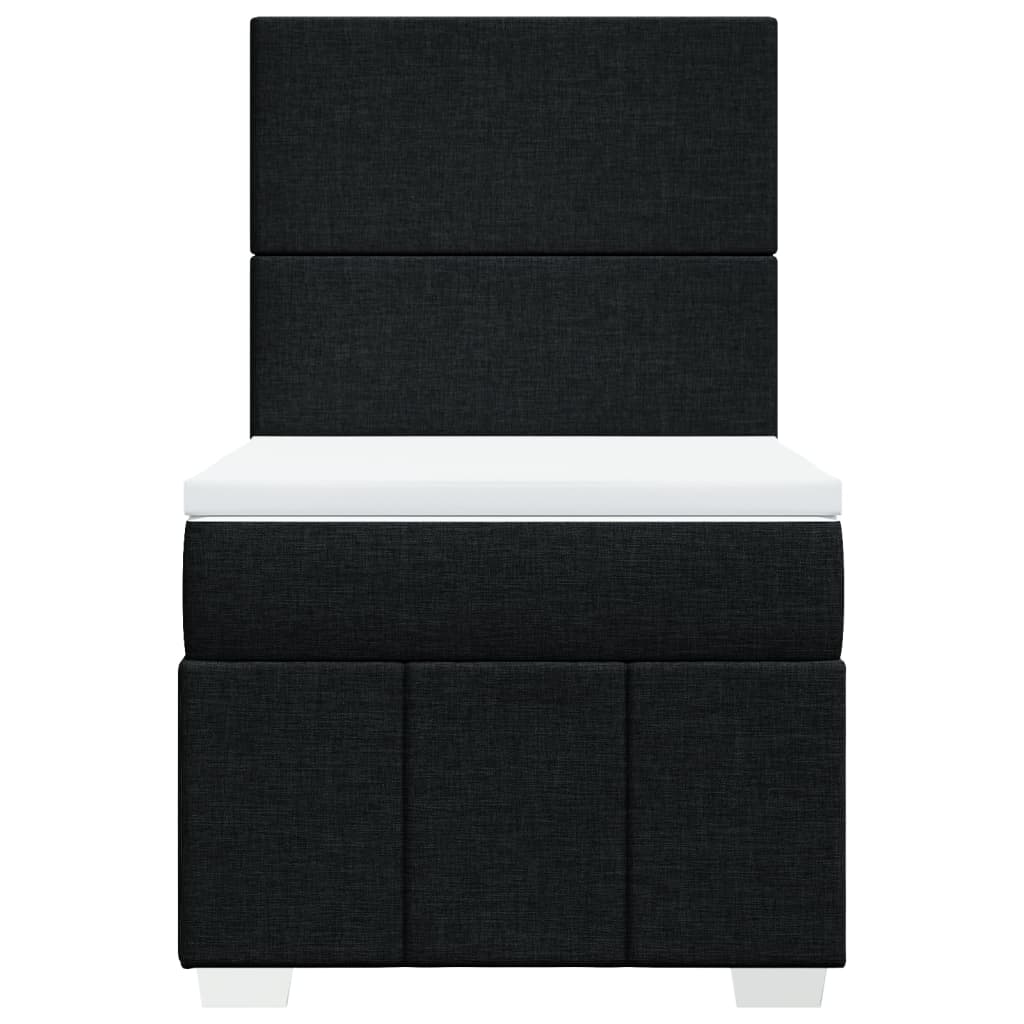 Boxspring met matras stof zwart 90x200 cm – afbeelding 6