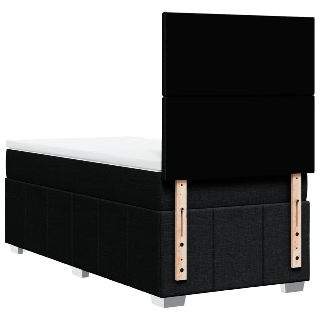 Boxspring met matras stof zwart 90x200 cm – afbeelding 8