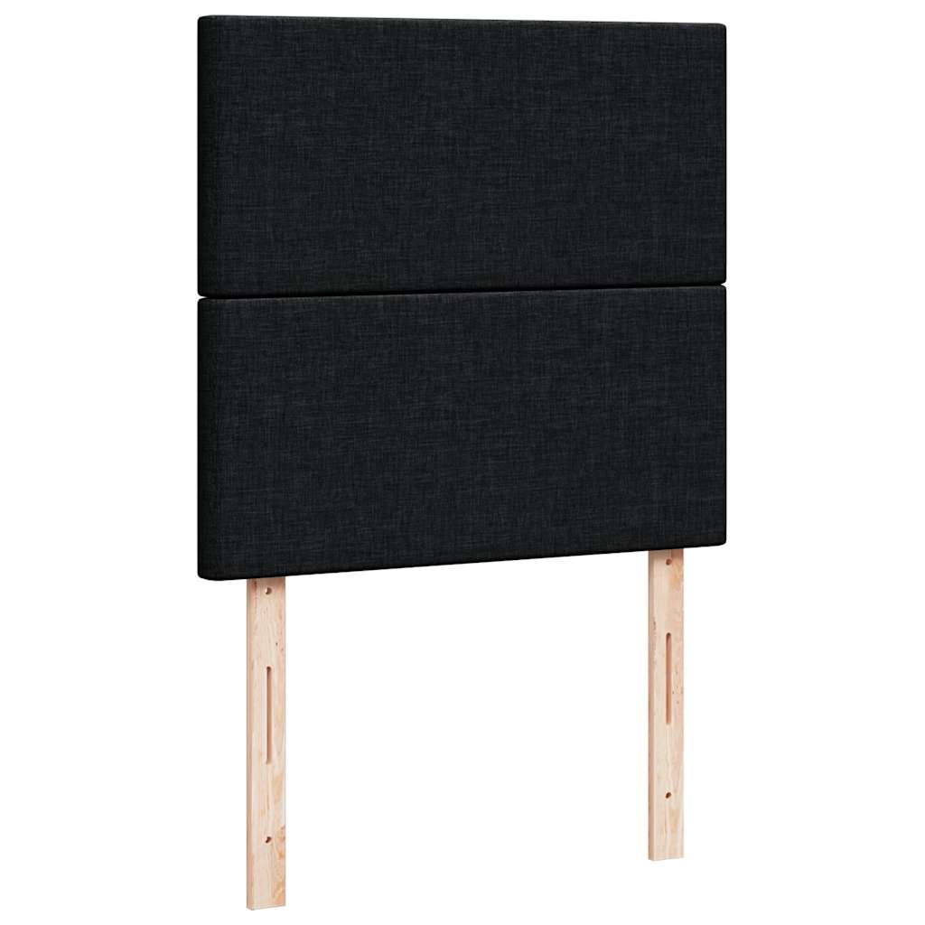 Boxspring met matras stof zwart 90x200 cm – afbeelding 9