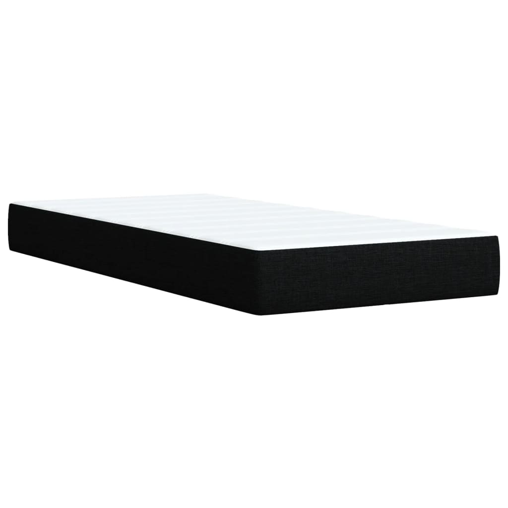 Boxspring met matras stof zwart 90x200 cm – afbeelding 11