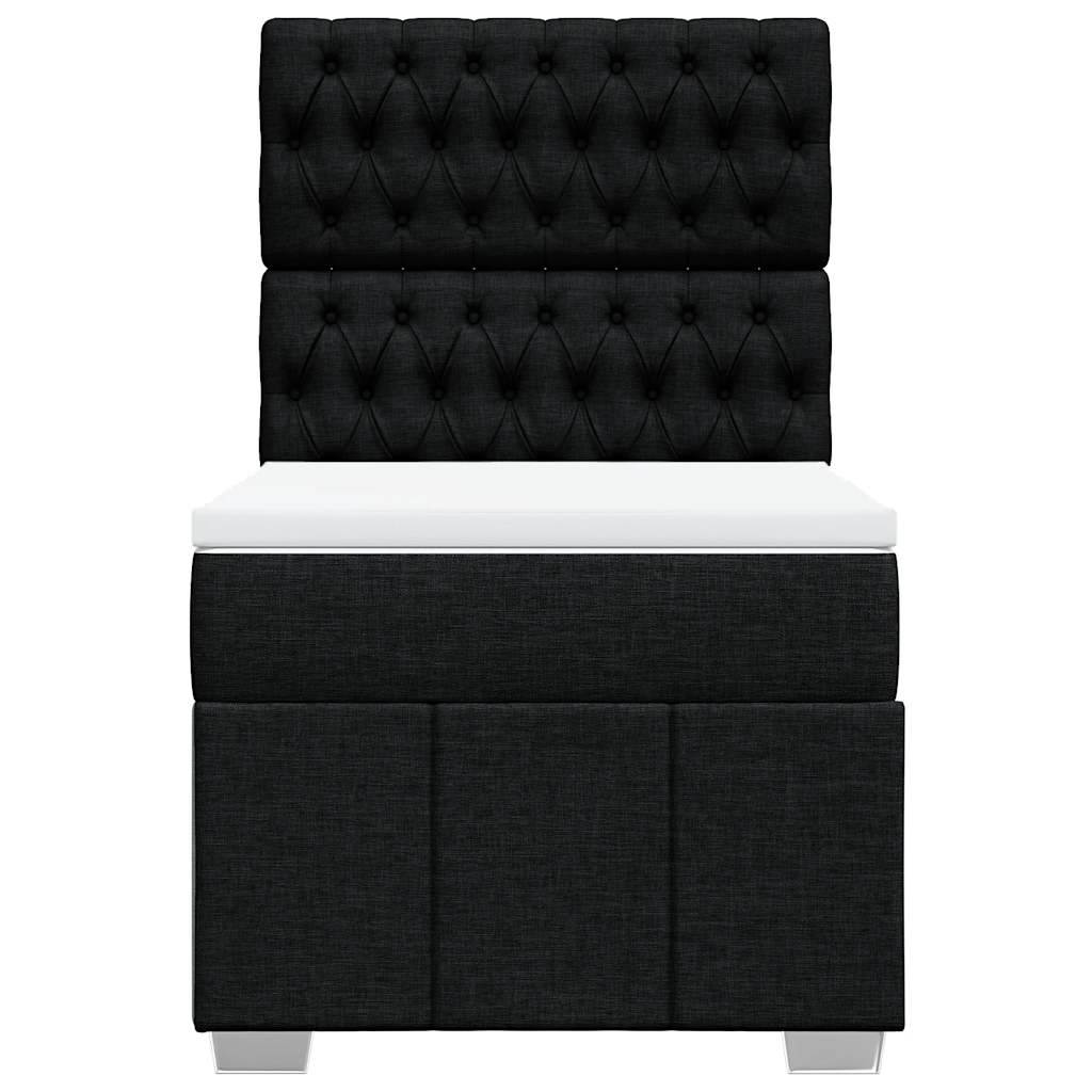 Boxspring met matras stof zwart 90x200 cm – afbeelding 6