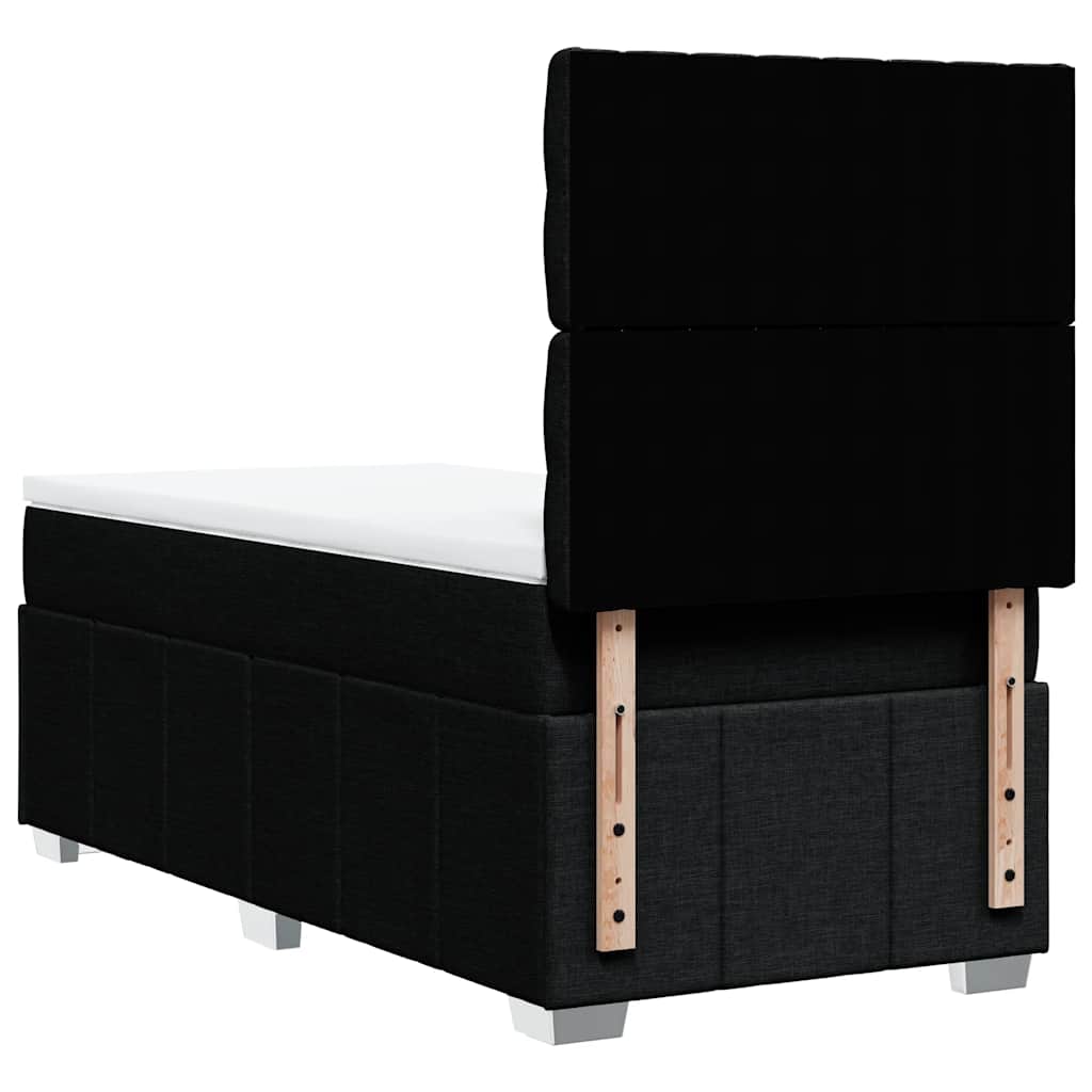 Boxspring met matras stof zwart 90x200 cm – afbeelding 8