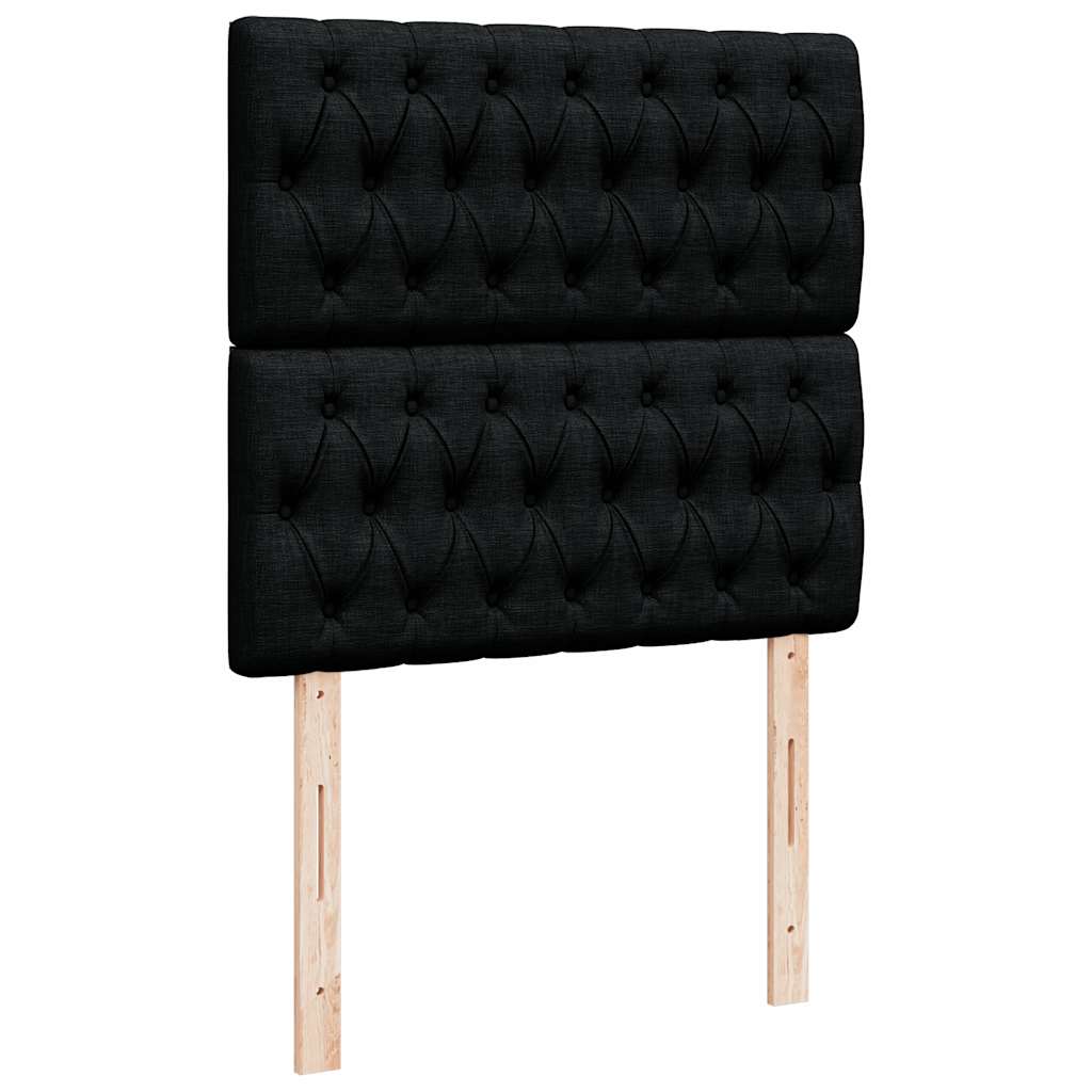 Boxspring met matras stof zwart 90x200 cm – afbeelding 9