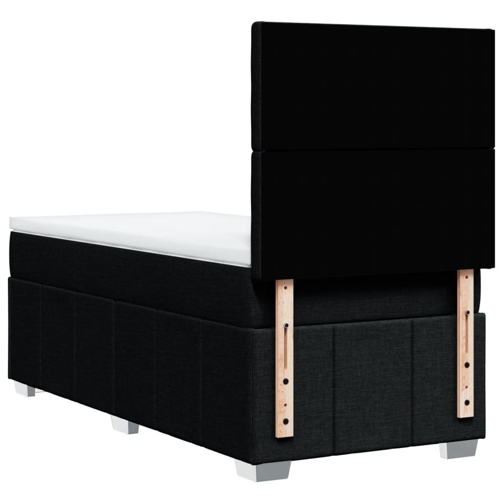 Boxspring met matras stof zwart 90x200 cm – afbeelding 8