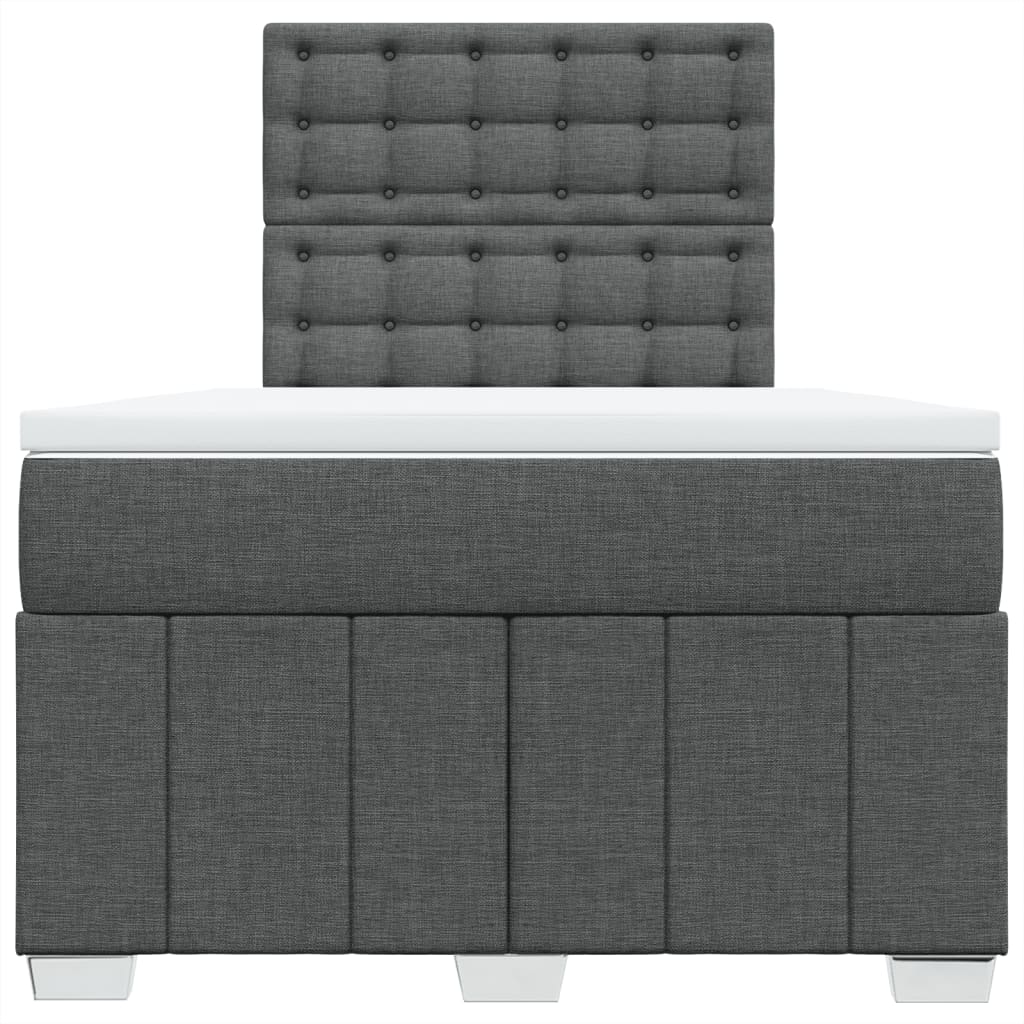 Boxspring met matras stof donkergrijs 120x190 cm – afbeelding 6