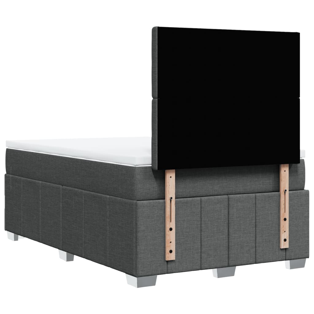 Boxspring met matras stof donkergrijs 120x190 cm – afbeelding 8