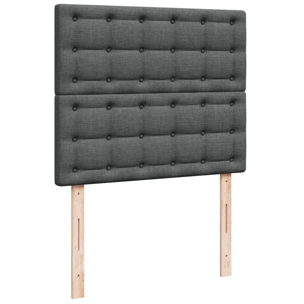 Boxspring met matras stof donkergrijs 120x190 cm – afbeelding 9