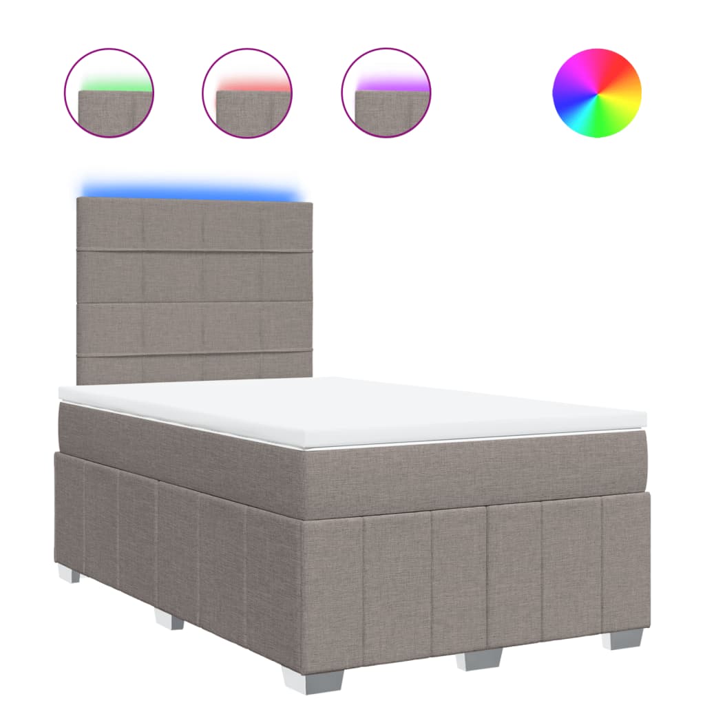 Boxspring met matras stof taupe 120x200 cm – afbeelding 2