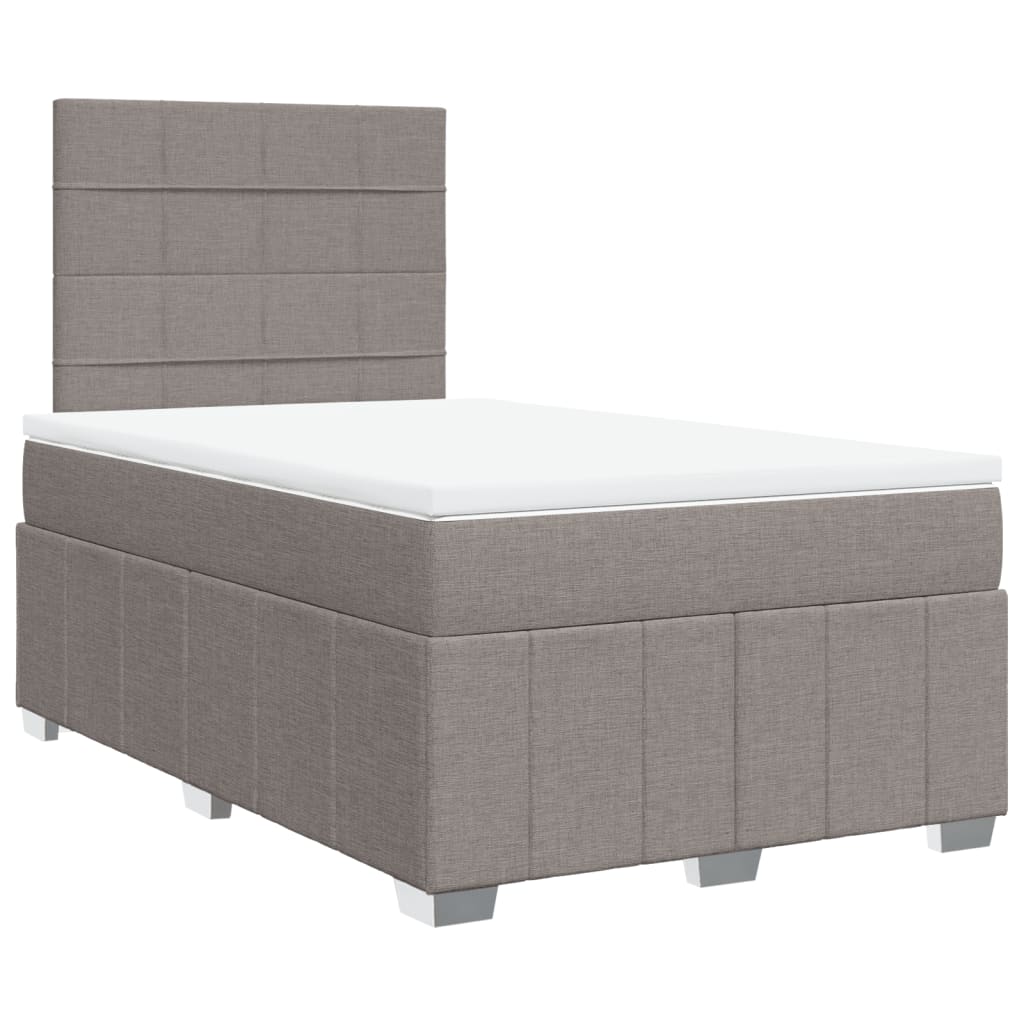 Boxspring met matras stof taupe 120x200 cm – afbeelding 3