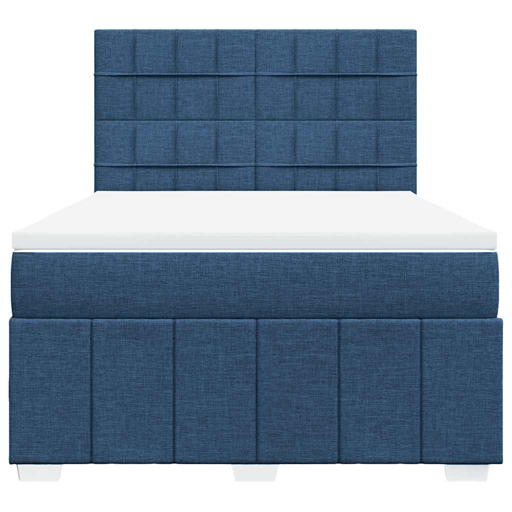 Boxspring met matras stof blauw 140x190 cm – afbeelding 6