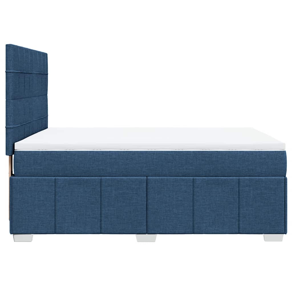 Boxspring met matras stof blauw 140x190 cm – afbeelding 7