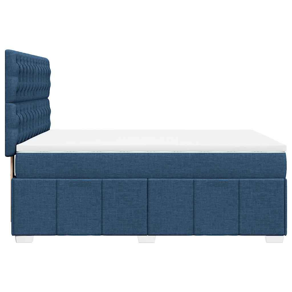 Boxspring met matras stof blauw 140x190 cm – afbeelding 7