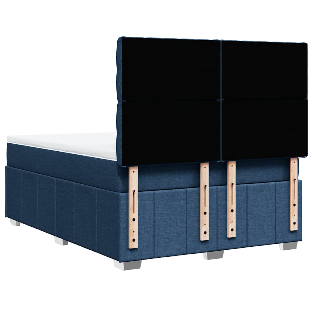 Boxspring met matras stof blauw 140x190 cm – afbeelding 8