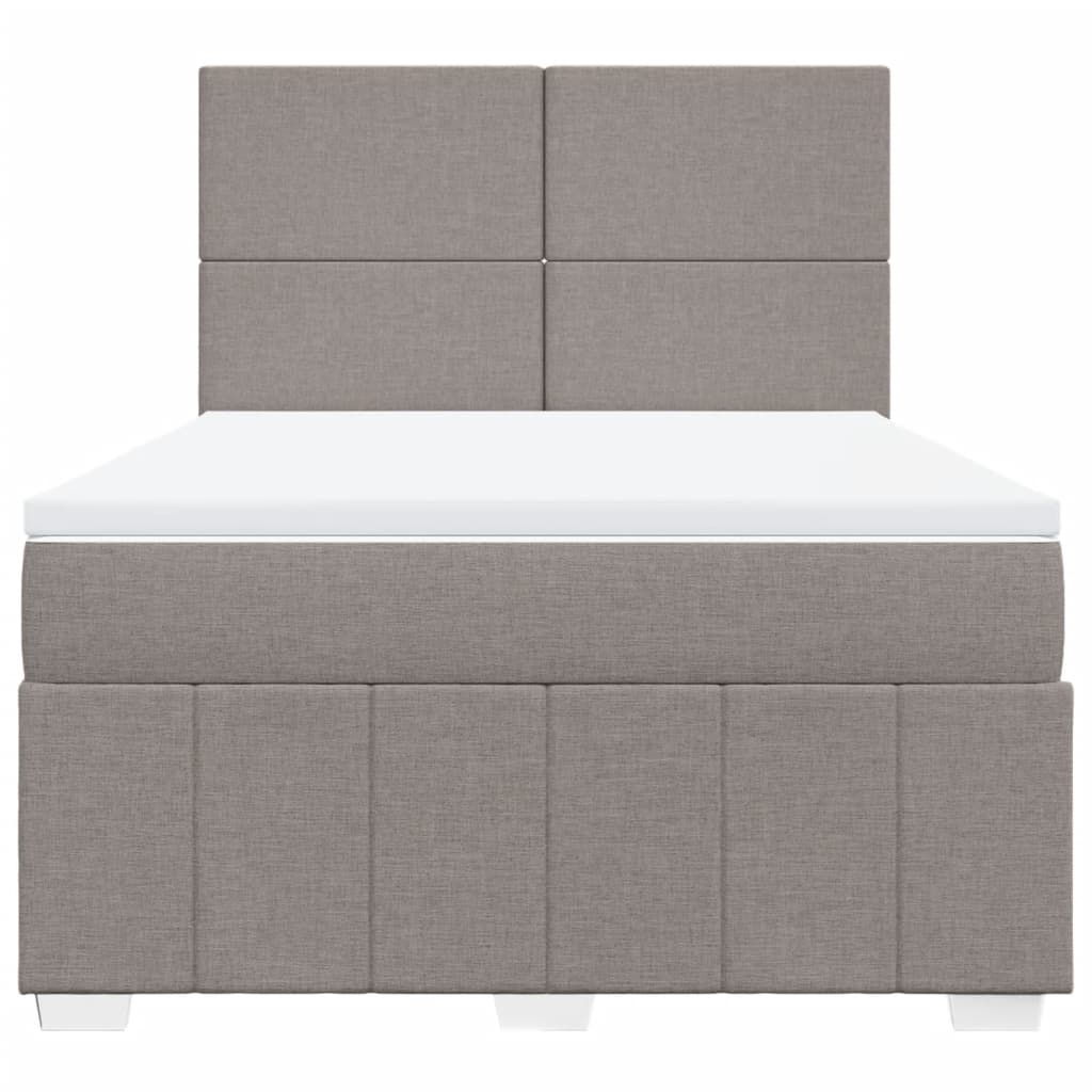 Boxspring met matras stof taupe 160x200 cm – afbeelding 6