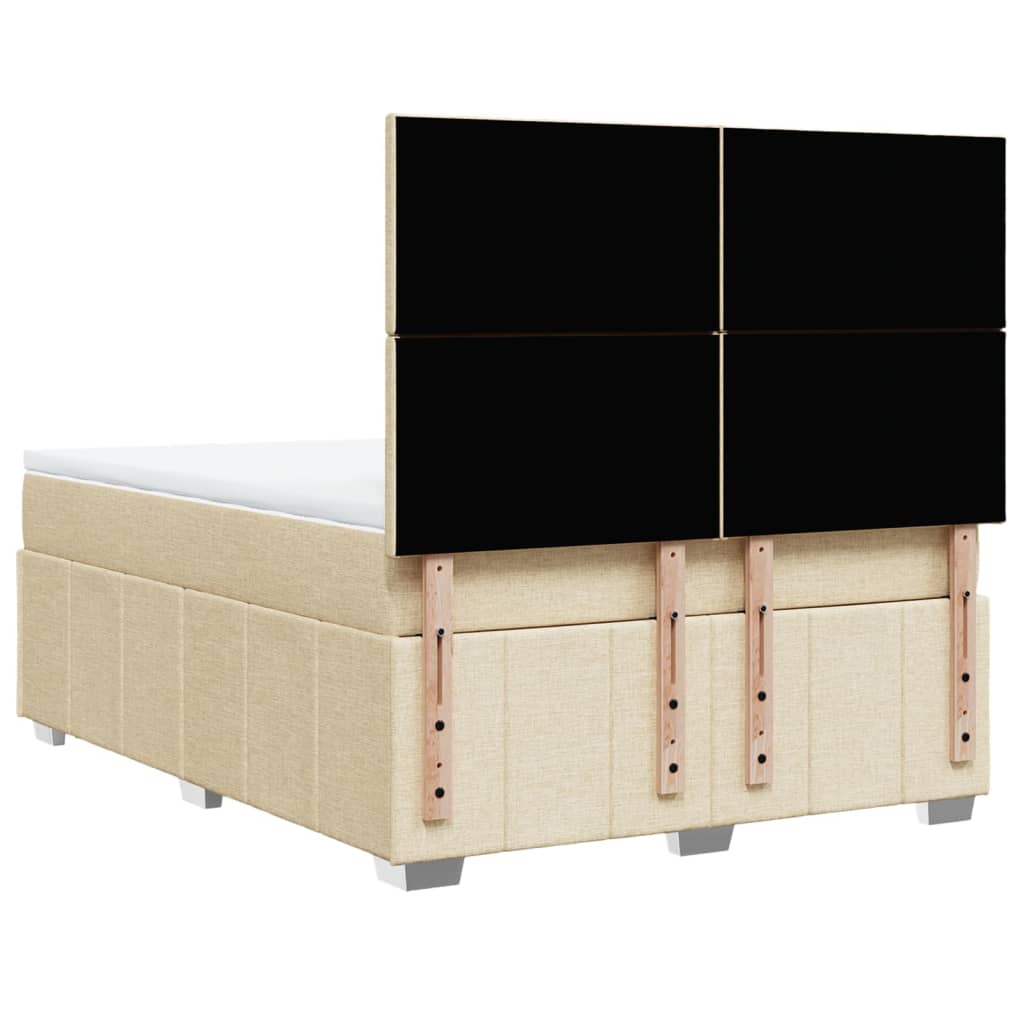 Boxspring met matras stof crèmekleurig 160x200 cm – afbeelding 8