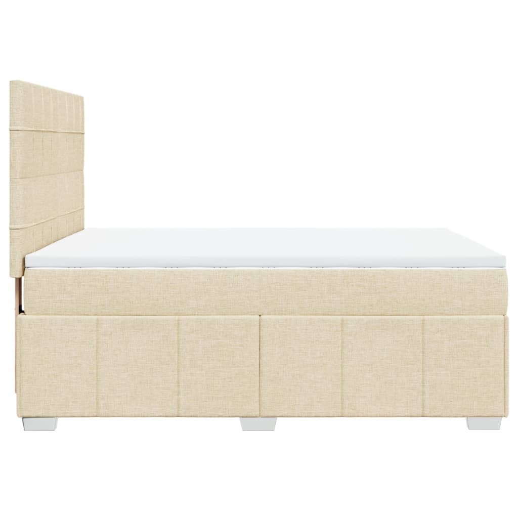 Boxspring met matras stof crèmekleurig 160x200 cm – afbeelding 7