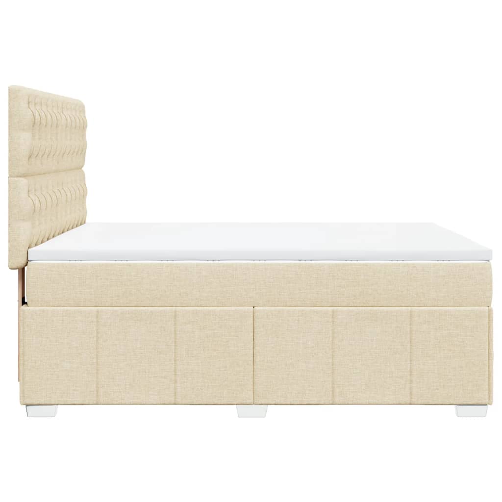 Boxspring met matras stof crèmekleurig 160x200 cm – afbeelding 7