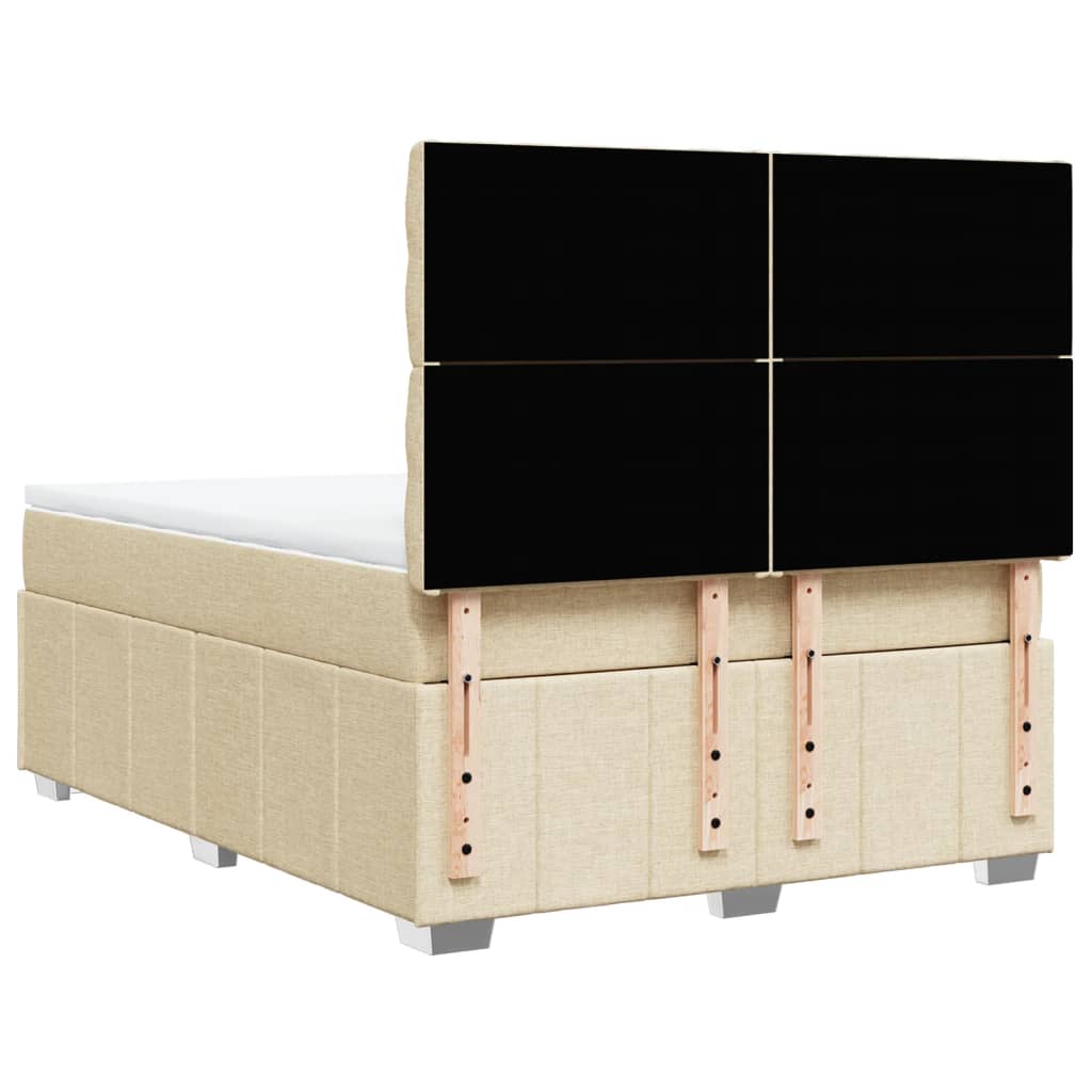 Boxspring met matras stof crèmekleurig 160x200 cm – afbeelding 8