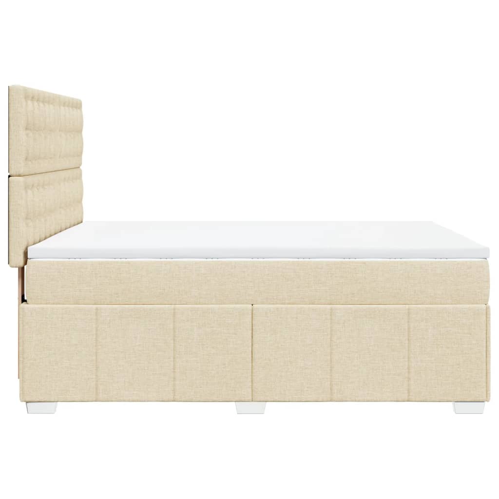 Boxspring met matras stof crèmekleurig 160x200 cm – afbeelding 7