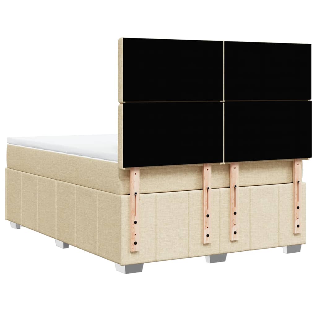 Boxspring met matras stof crèmekleurig 160x200 cm – afbeelding 8